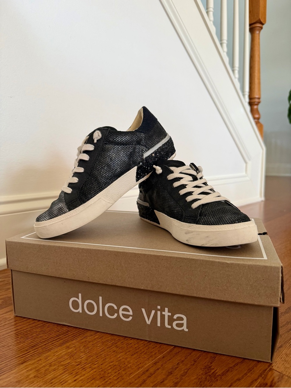 Dolce Vita Black & White Low-Top Sneakers